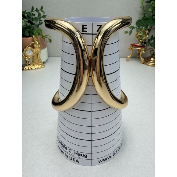 Zara Maxi Jewelry Gold Tone Openwork Sculptural Cuff Bracelet Minimalist NWOT - Picture 7 of 7